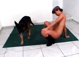 Doggy gets trained by this bitch