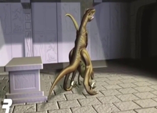 Homosexual dinosaurs fuck in a 3D zoo movie